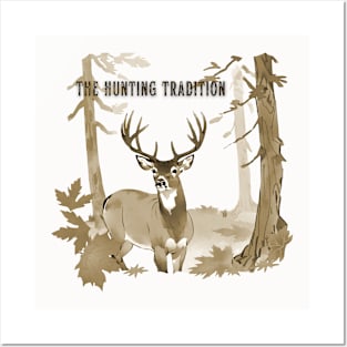 The Hunting Tradition - Sepia Deer Posters and Art